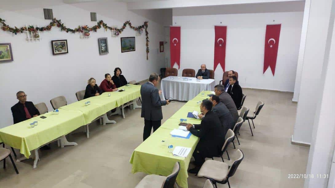 İL MİLLİ EĞİTİM MÜDÜR YARDIMCISI HALİT EREN BAŞKANLIĞINDA TOPLANTI YAPILDI. 
